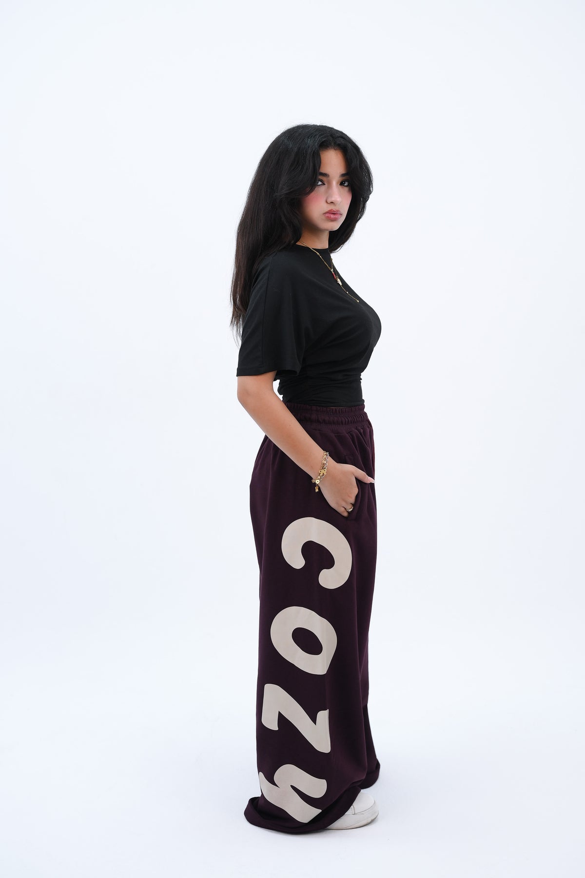 Cozy Oversized Pants Burgundy
