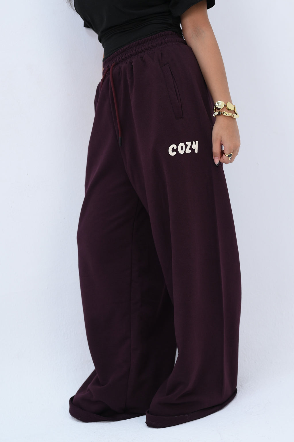 Cozy Oversized Pants Burgundy