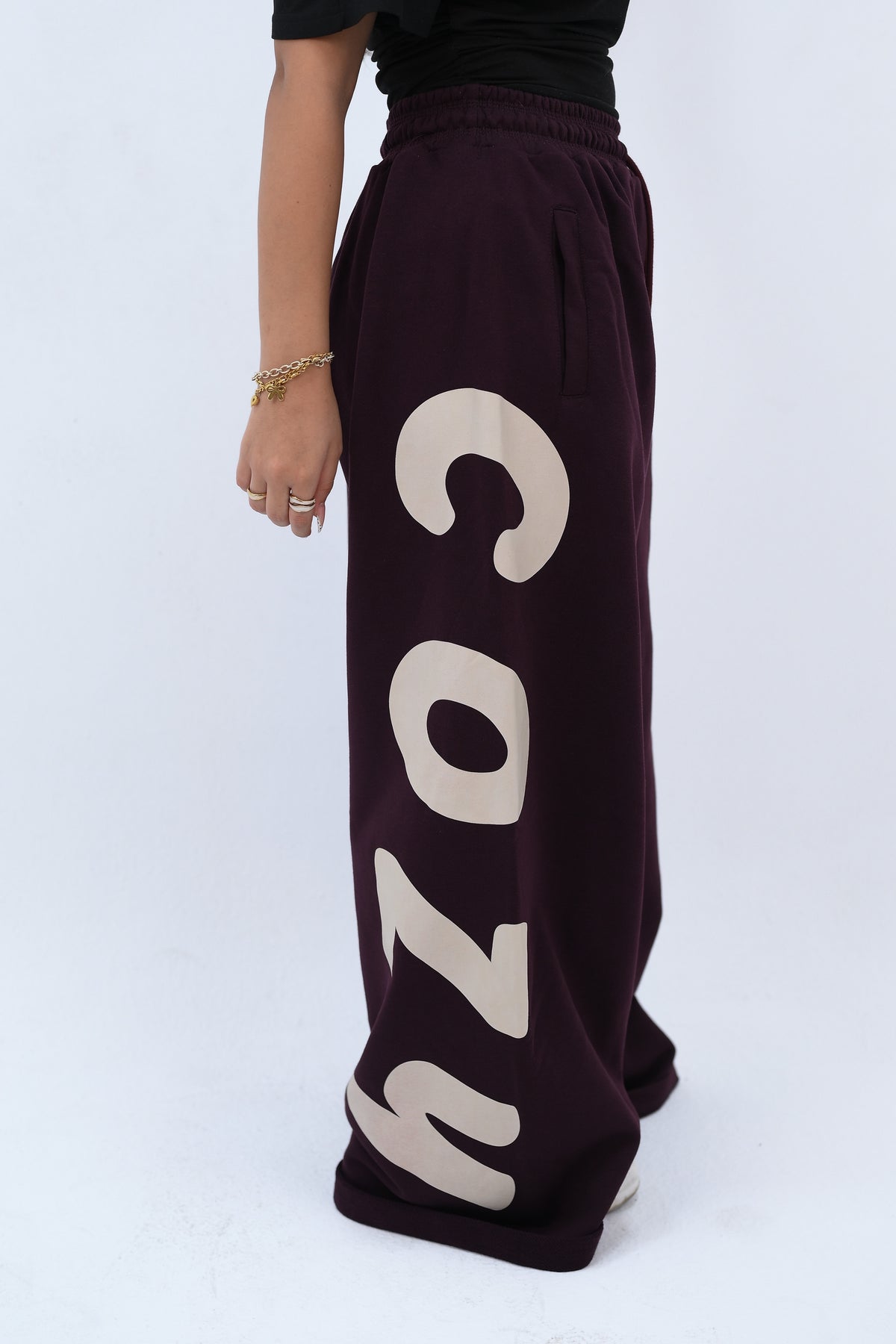 Cozy Oversized Pants Burgundy