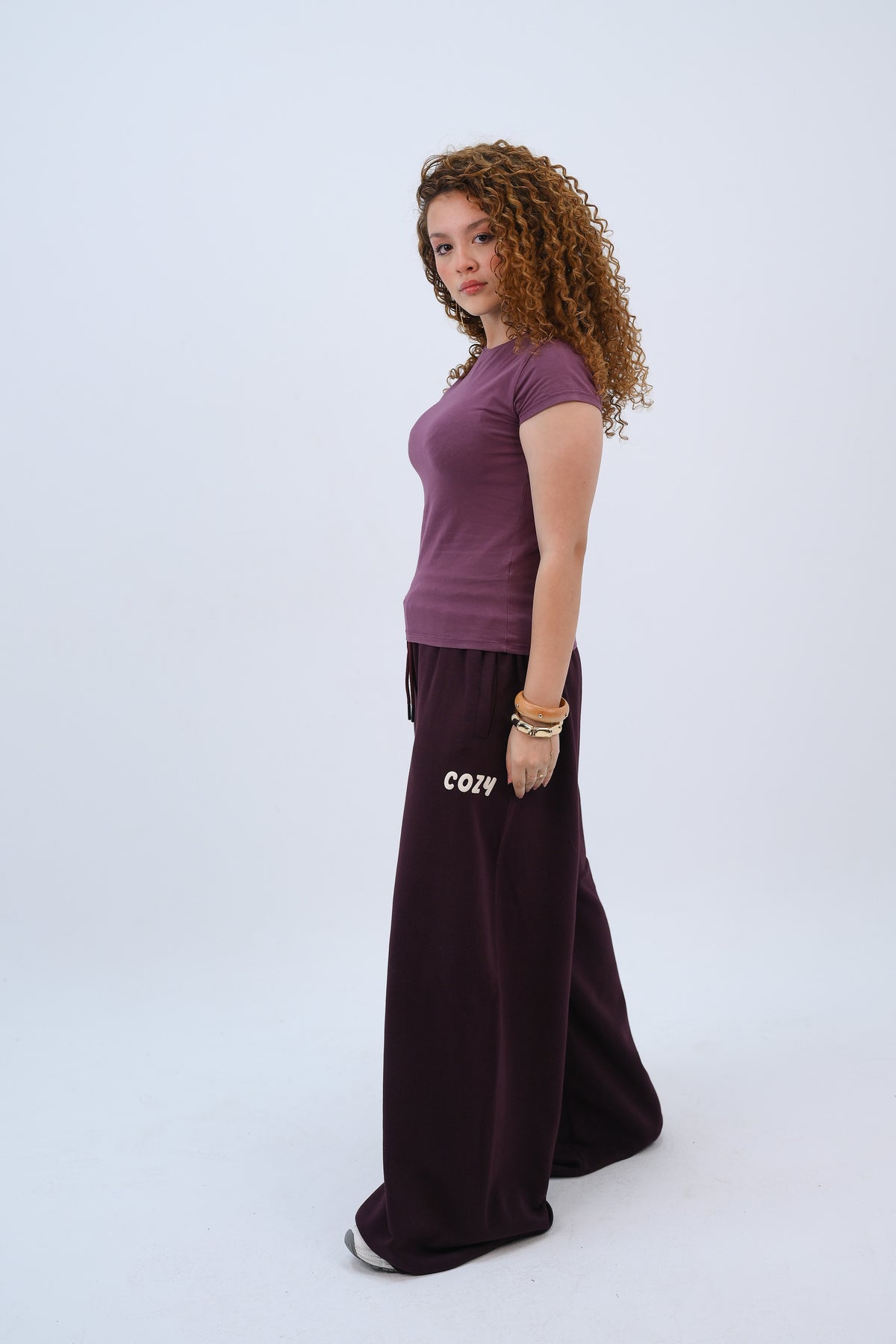 Cozy Oversized Pants Burgundy