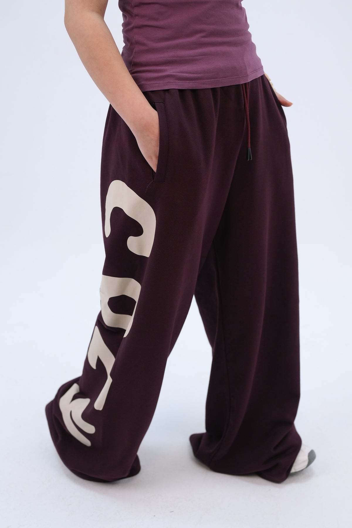 Cozy Oversized Pants Burgundy