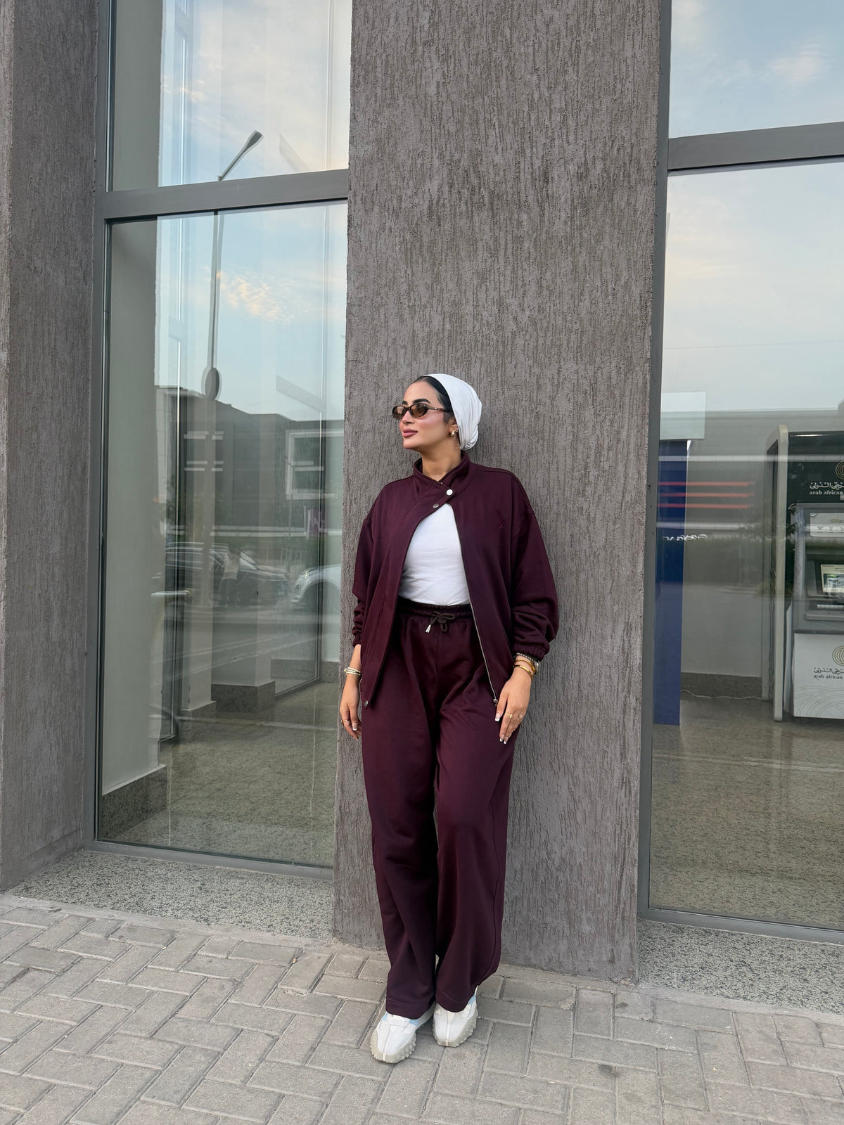 Melton Oversized Set Burgundy