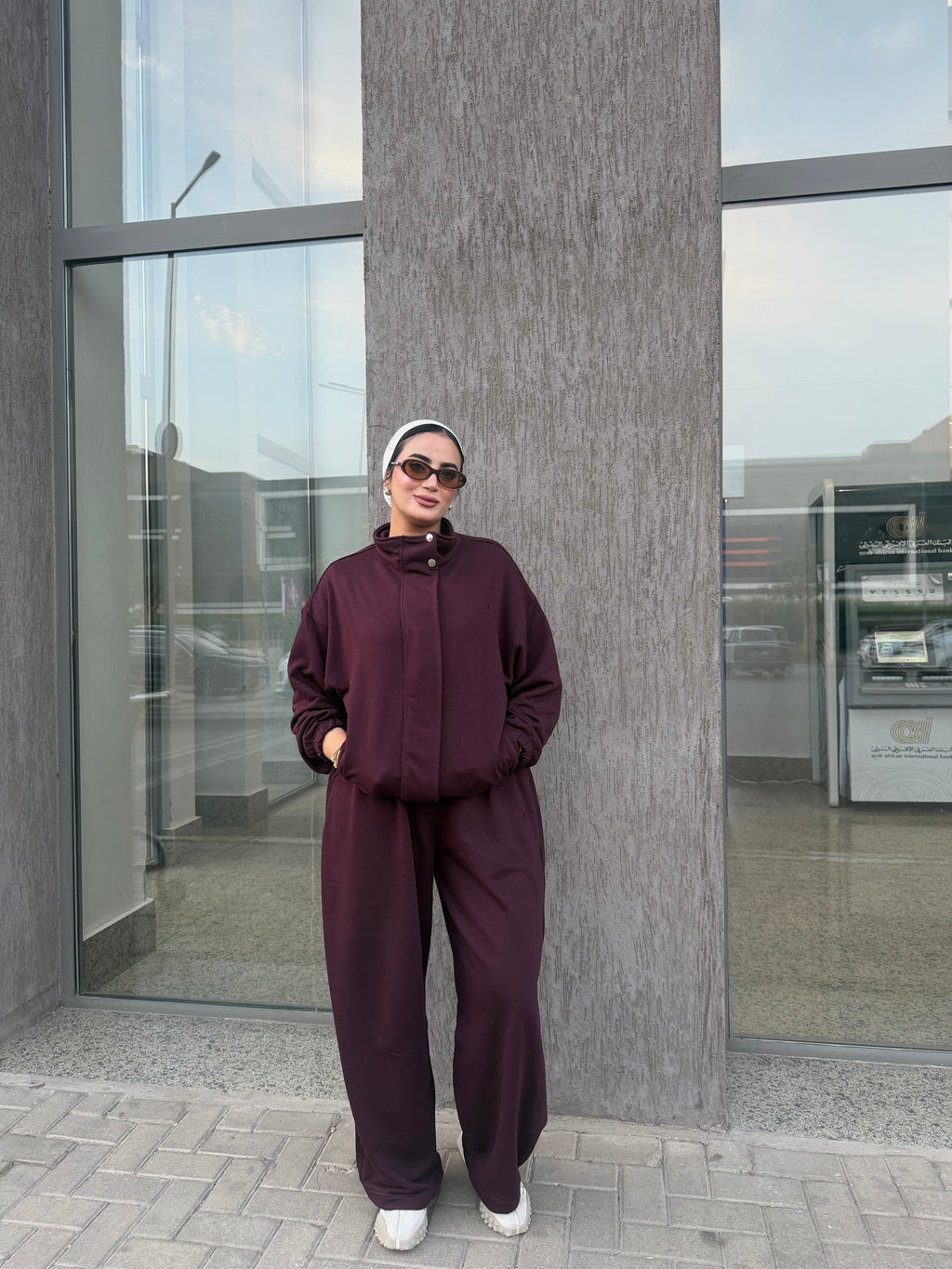 Melton Oversized Set Burgundy