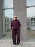 Melton Oversized Set Burgundy
