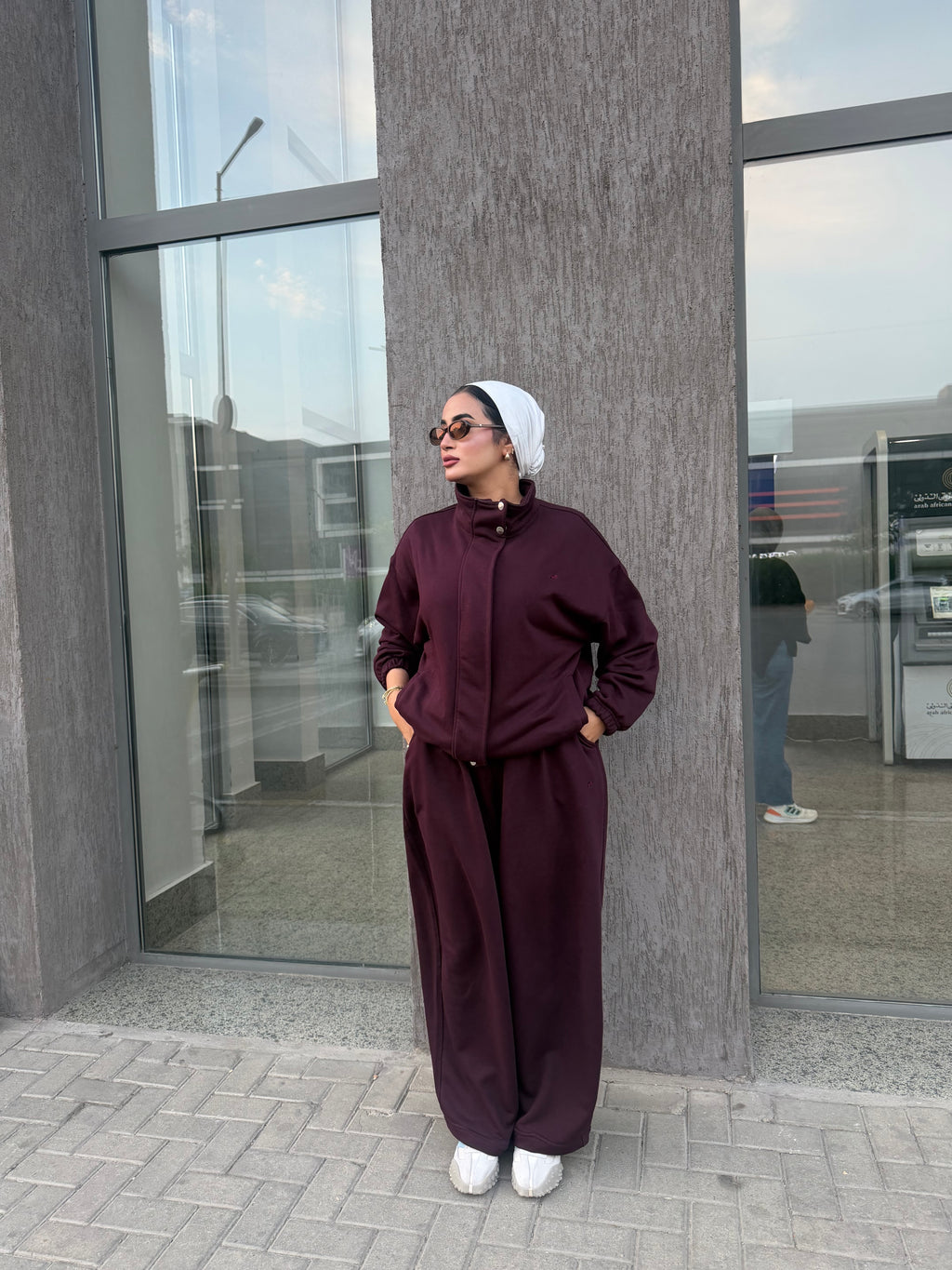 Melton Oversized Set Burgundy